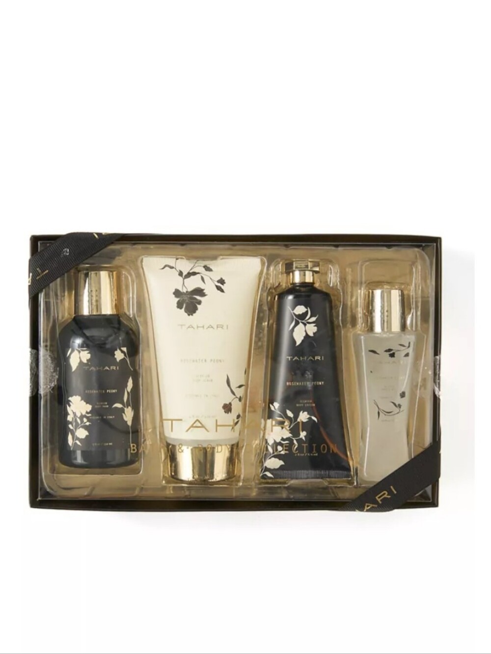 Tahari Bath & Body Gift Set in Black and Cream Packaging